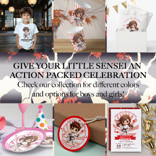 Invitation Fille Karate Martial Arts fête d'anniversaire