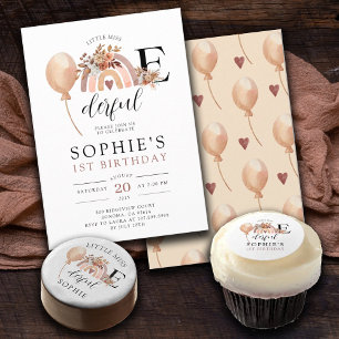 Assiettes En Carton ONEderful Rainbow Girl's Birthday Party