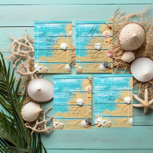 Rustique Turquoise Summer Beach Mariage Invitation