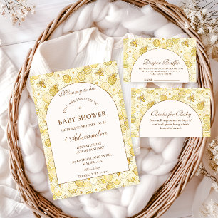 Serviette En Papier Baby Shower Élégant Abeille en Nid d'Abeille