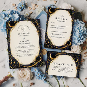 Cartons Réponse Mariage Jardin de Nuit Céleste
