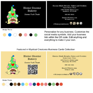 Carte De Visite QR Code Gnome Ville natale Boulangerie Océan Bleu
