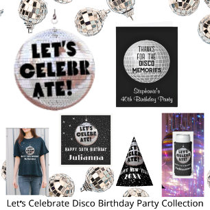 Serviette En Papier Fêtons l'anniversaire Disco Ball Black