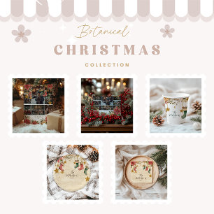 Cartes Pour Fêtes Annuelles Photo Rustic Stockings et Poinsettias Noël