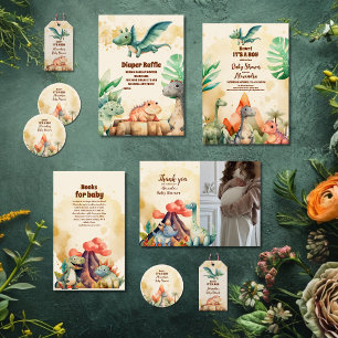 Serviette En Papier Aquarelle Cute Dinosaur Baby shower Garçon de verd