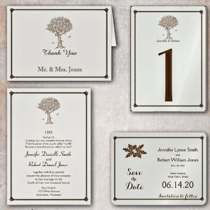 Invitation Mariage de croquis d'arbre de chêne