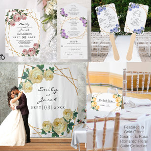 Affiche Gold Geometric Purple Floral Wed 200