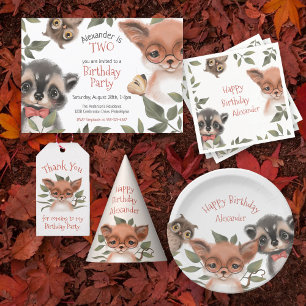 Invitation Jolie fête d'anniversaire des animaux de bois