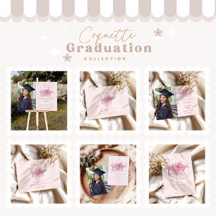 Carte De Remerciements Coquette Pink Bow Graduation