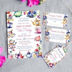 Alice dans le carte de remerciements baby shower d