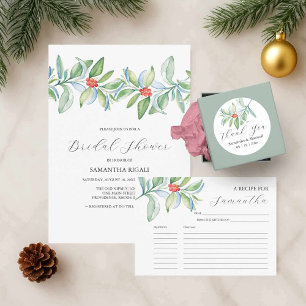 Invitations de douche nuptiale hiver Aquarelle