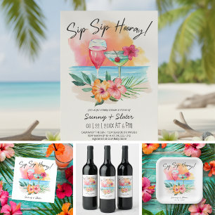 Invitation Le bord de mer Sippin'   Baby shower de plage trop