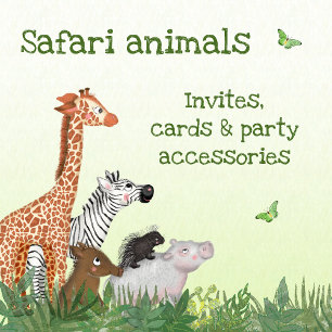 Safari animaux invitation de fête d'anniversaire p