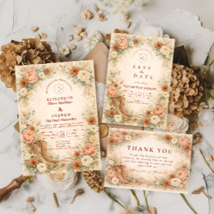 Invitation Mariage Floral Rustique Occidental sous une Arche