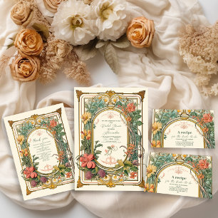 Serviette En Papier Vintage Fête des mariées Art Nouveau Floral