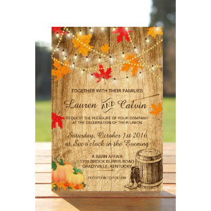 Invitation mariage de automne pour un mariage rust