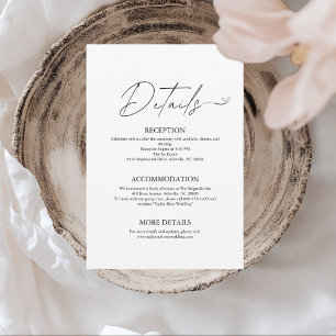 Menu Mariage minimaliste noir et blanc élégant