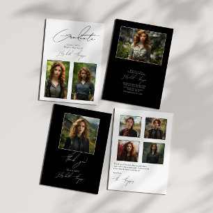 Faire-part Photographie classique de graduation moderne en no
