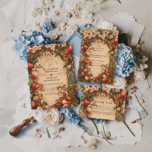 Invitation Mariage Botanique de Verger Vintage