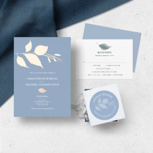 Save The Date Simple Dusty Blue Photo Enregistrer La Date