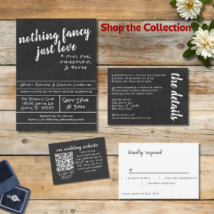 Invitation Tout En Un Rien De Fancy Just Love Simple Décontracté Chalkbo