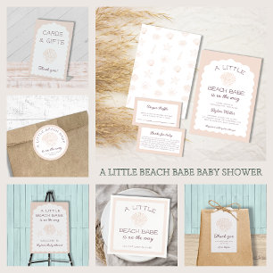 Serviette En Papier Beach Babe Seashell Baby shower d'été fille