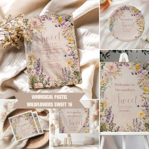 Assiettes En Carton Romantique rose pastel Fleur sauvage doux 16