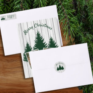 Cartes Pour Fêtes Annuelles Photo de Noël Rustique Woodland