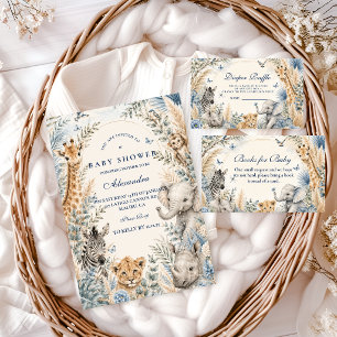 Carte D'accompagnement Tirage au sort de couche Elegant Blue Safari Boy
