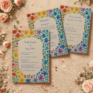Serviette En Papier Fleur sauvage arc-en-ciel Mariage floral rustique