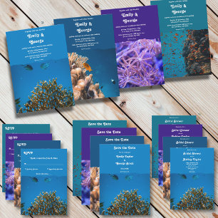Invitation Marine Bleu sous-marin Sea Fish Reef Beach Mariage