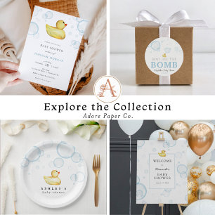 Invitation au Baby shower de canard en caoutchouc