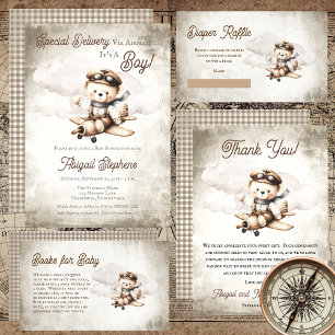 Carte D'accompagnement Joli avion Teddy Bear Livres pour bébé