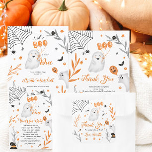 Sticker Carré Joli petit Boo Halloween Merci baby shower