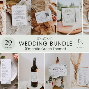 Invitation Modèle de jeu de chaussures Mariage Emerald Green,