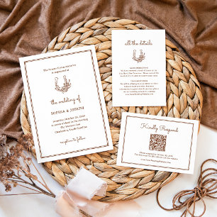 Carte D'accompagnement Fers à cheval floraux   Détails pour les invités d