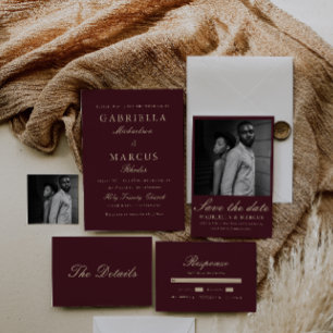 Invitation Mariage classique noir élégant