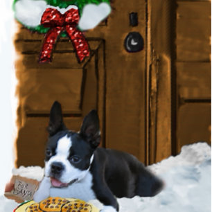 Cartes de Noël Boston Terrier