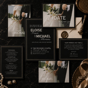 Invitation Mariage Formel Photo Minimaliste en Smoking