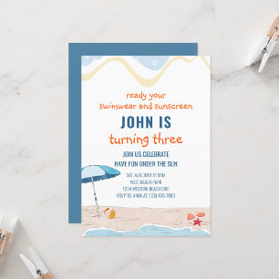 Summer Beach Thème Anniversaire Invitation
