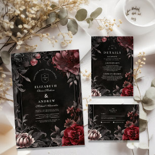 Cartons Réponse Mariage floral Art Nouveau victorien