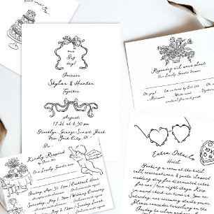 Cartons Réponse Boho Angel Doodle Main Drag Simple Multi Event