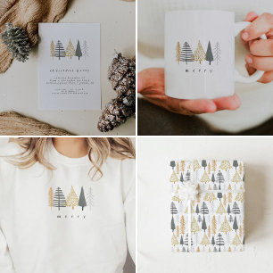 Papier Cadeau CLARA moderne Noël arbre d'emballage vacances papi