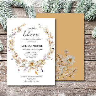 Invitation Oh bébé hiver fleur sauvage baby shower de fleur r