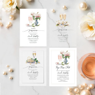 Invitation Perles et poursuites Pop Fizz Clink Fête des marié