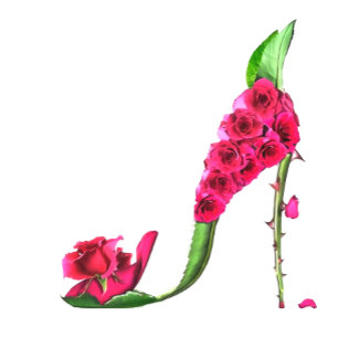 Invitation Couronne dorée, Fée Florale Chaussure haute talon