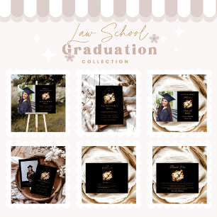 Carte De Remerciements Gold Elegant Law School Graduation
