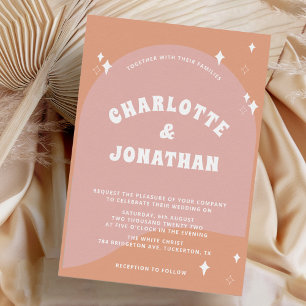 Invitation Boho Chic Arch Moderne Fête des mariées Rétro