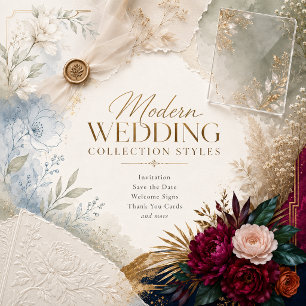 Invitation Art Déco Moderne Luxueux de Mariage Pivoine Gras
