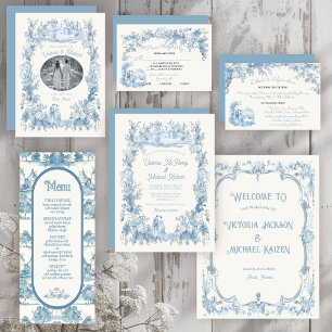 Toile Floral château Mariage Menu